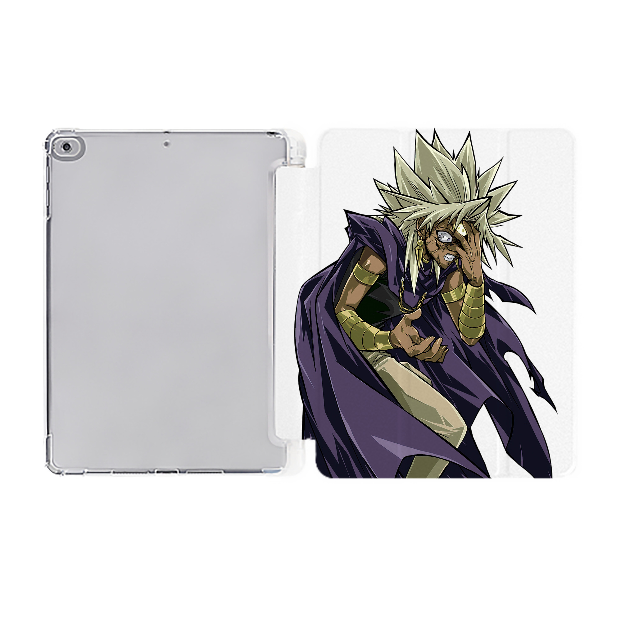 （画像用） 遊☆戯☆王 Yu-Gi-Oh! IPad ケース ペン収納付き 三つ折りスタンド PUレザー×シリコン 対応機種9.5/10.5/10.9インチ